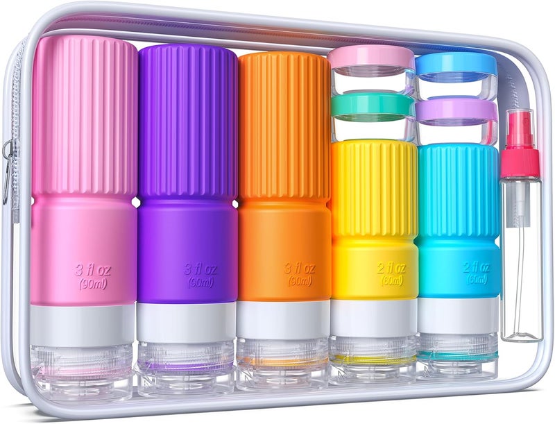 Tocelffe 19 pack Travel Bottles for Toiletries,TSA Approved Silicone Travel Containers for Toiletries,Leak Proof 3oz Refillable Liqus Shampoo And Conditioner Travel Essentials toiletr - Image 1